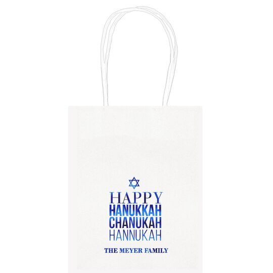 Hanukkah Chanukah Mini Twisted Handled Bags